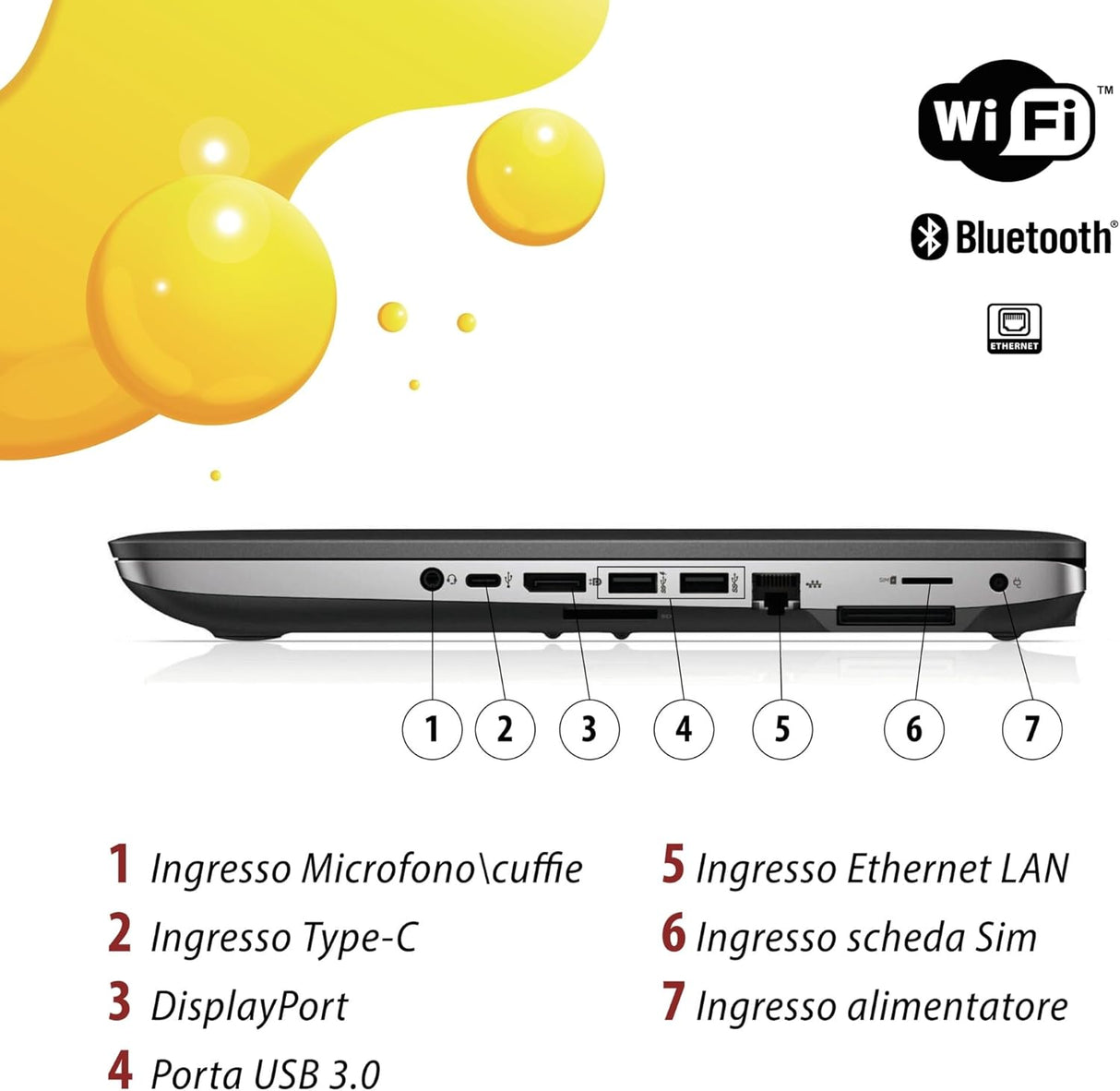 Notebook Pc Portatile HP Probook 640 G2 i5-6200U 14,1" Ram 16GB 512GB SSD Win 10 Pro