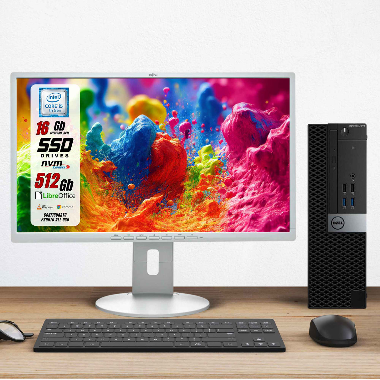 PC Computer Desktop Fisso Dell 7040 SFF i5-6600 Ram 16GB SSD 512GB Win 10 Pro