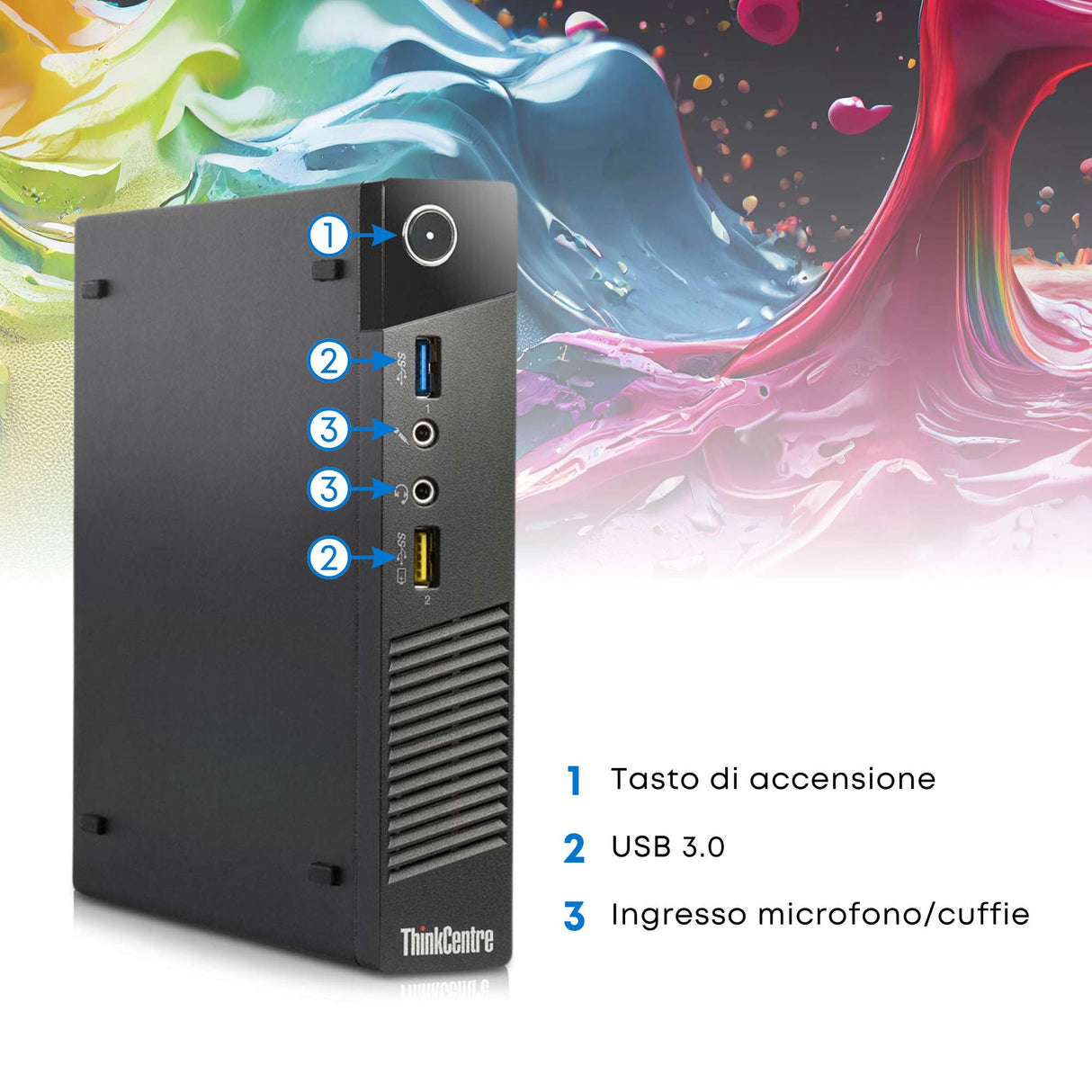 PC Computer Desktop Fisso Lenovo M83 Tiny i7-4770TE Ram 8GB SSD 256GB Win 11 Pro Libre