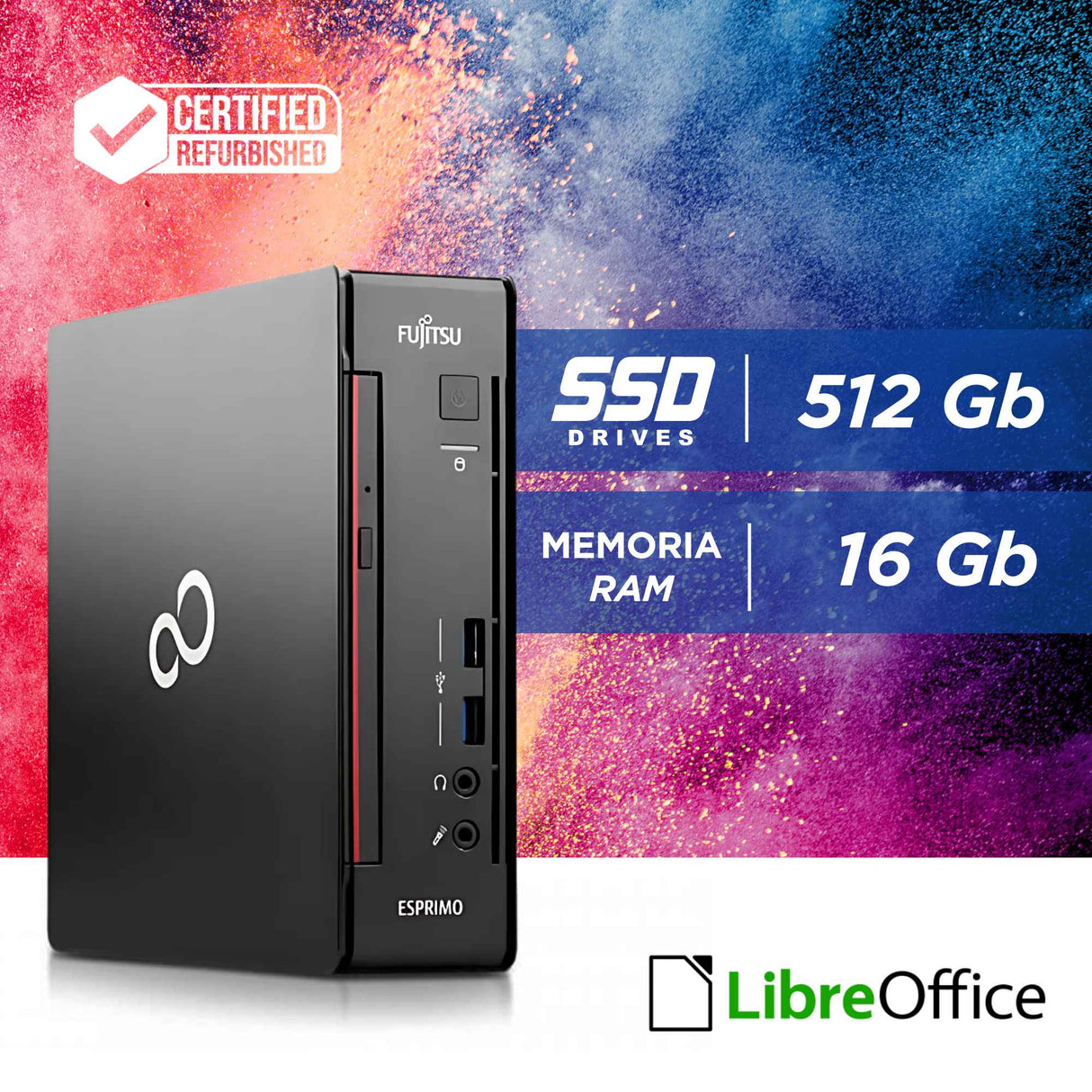 PC Computer Desktop Mini Fujitsu Q556 i7-6700T Ram 16Gb SSD 512Gb Win 11 Pro