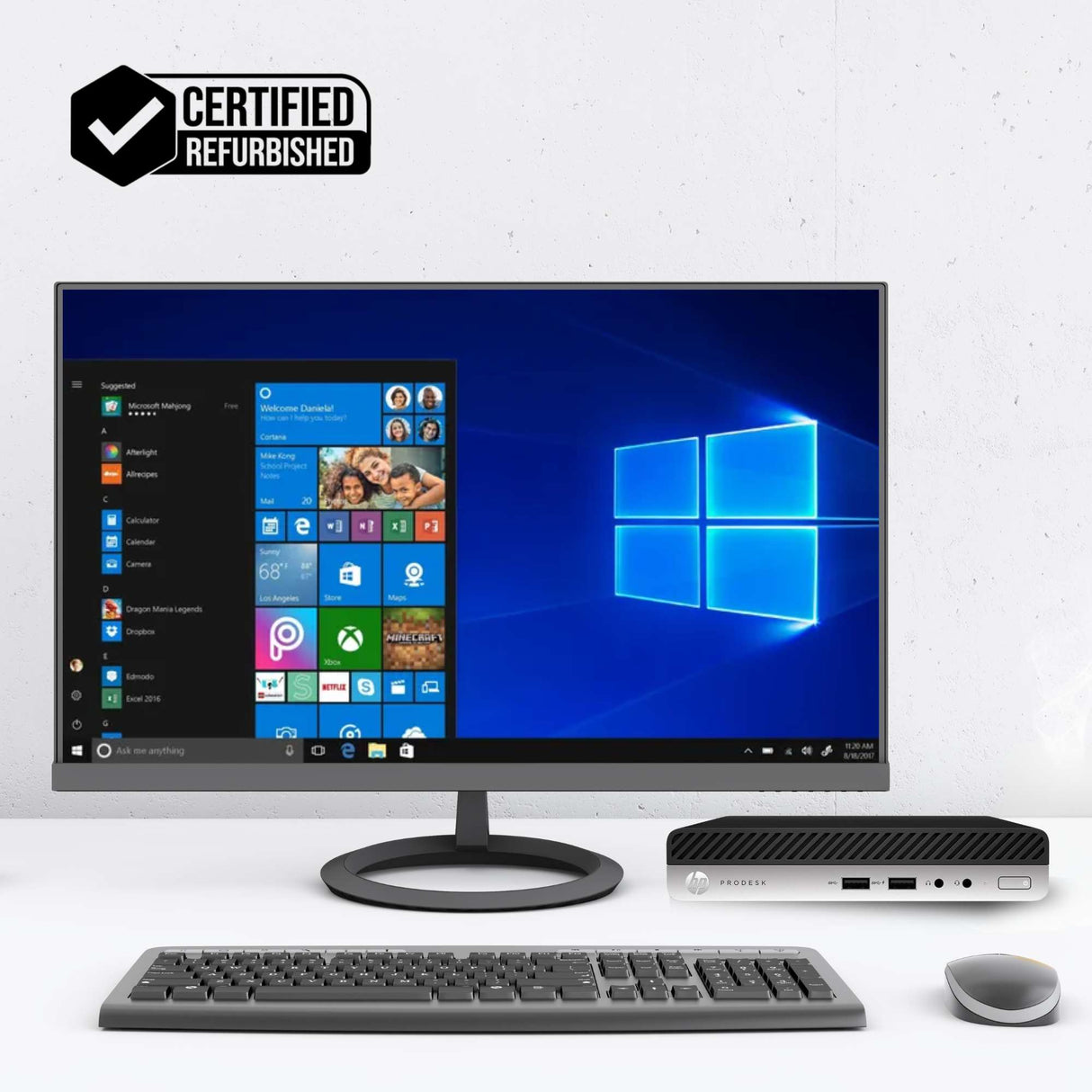 G1F - HP Prodesk 400 G4 MINI I5-8500T Ram 8GB SSD 256GB Win 11 Libre