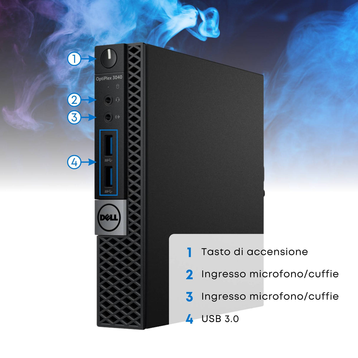 PC Computer Desktop Fisso DELL 3040 MICRO I5-6500T Ram 8GB SSD 240GB Win 10 Pro integrated VGA