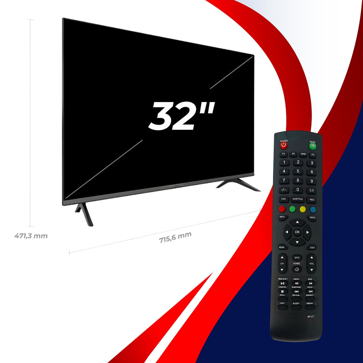 Smart TV 32" XIONI HD 1366*768 Android 14 Netflix, Prime Video, YouTube, Dolby Audio Bluetooth DVT-2 DVB-S2