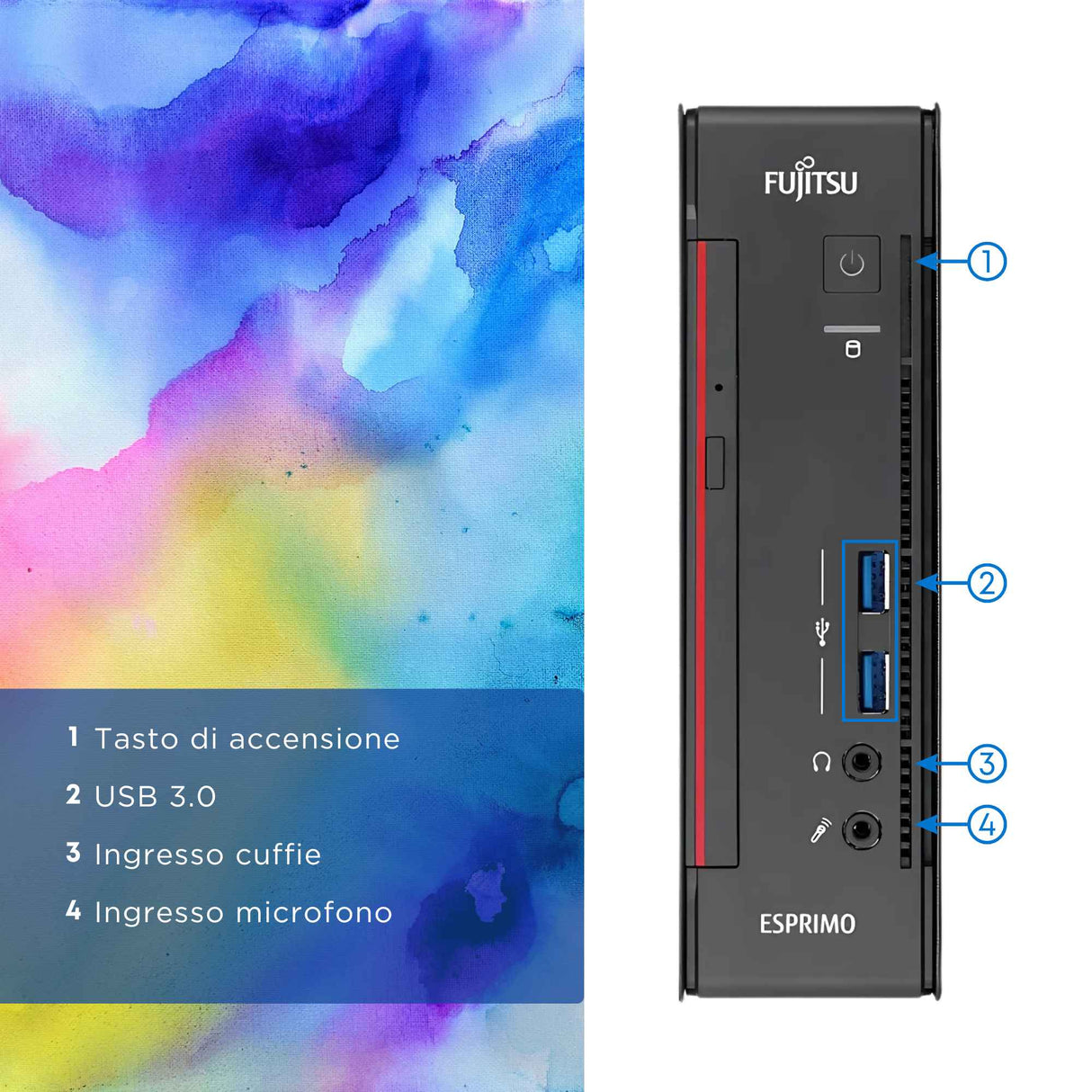 Pc Computer Desktop Fisso Fujitsu Q556 Mini i5-7500T Ram 8Gb SSD 256Gb Win 10 Pro Libre