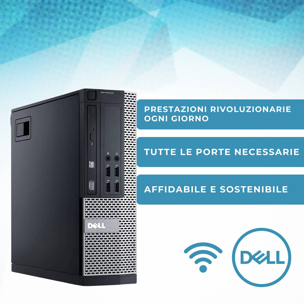 PC Computer Desktop FissoDell 7010 SFF I5-3470 Ram 16Gb SSD 500Gb Win 10 Pro