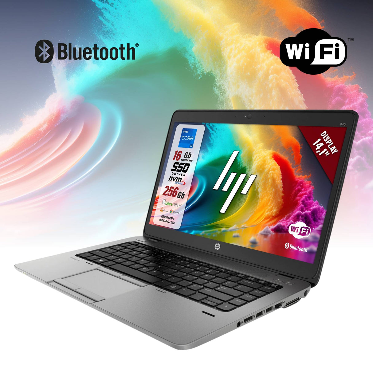 Notebook Pc Portatile HP Elitebook 840 G2 14,1" i7-5600U Ram 16GB 256Gb SSD Win 10 Pro