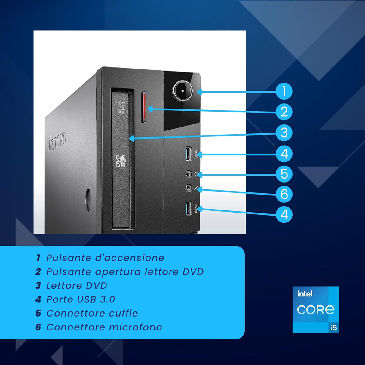 PC Computer Desktop Fisso Lenovo M93/73 SFF i5-4570 Ram 8GB SSD 256GB Win 10 Pro