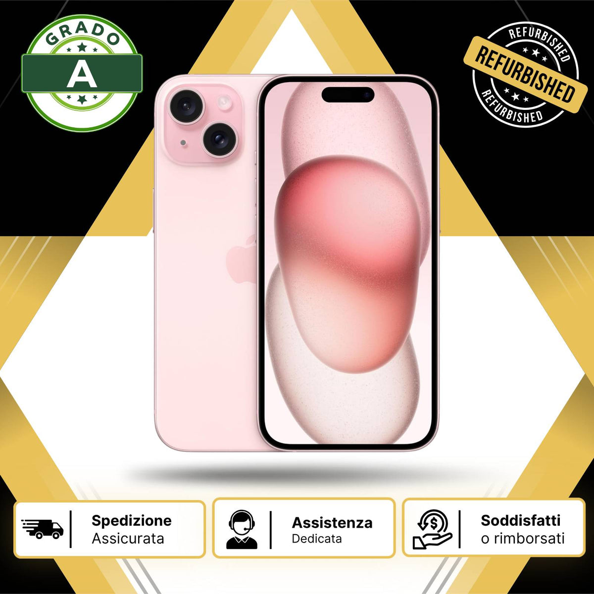 Apple iPhone 15 256Gb Rosa Ricondizionato - Ottimo