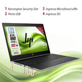 Notebook Pc Portatile HP Probook 450 G5 i5-7200U 15,6 Ram 8GB SSD 512GB Win 10 Pro