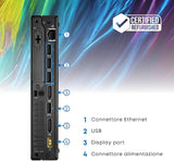 Pc Computer Desktop Fisso Lenovo M920Q Tiny i5-8500T Ram 8GB SSD 256GB Win 11 Pro