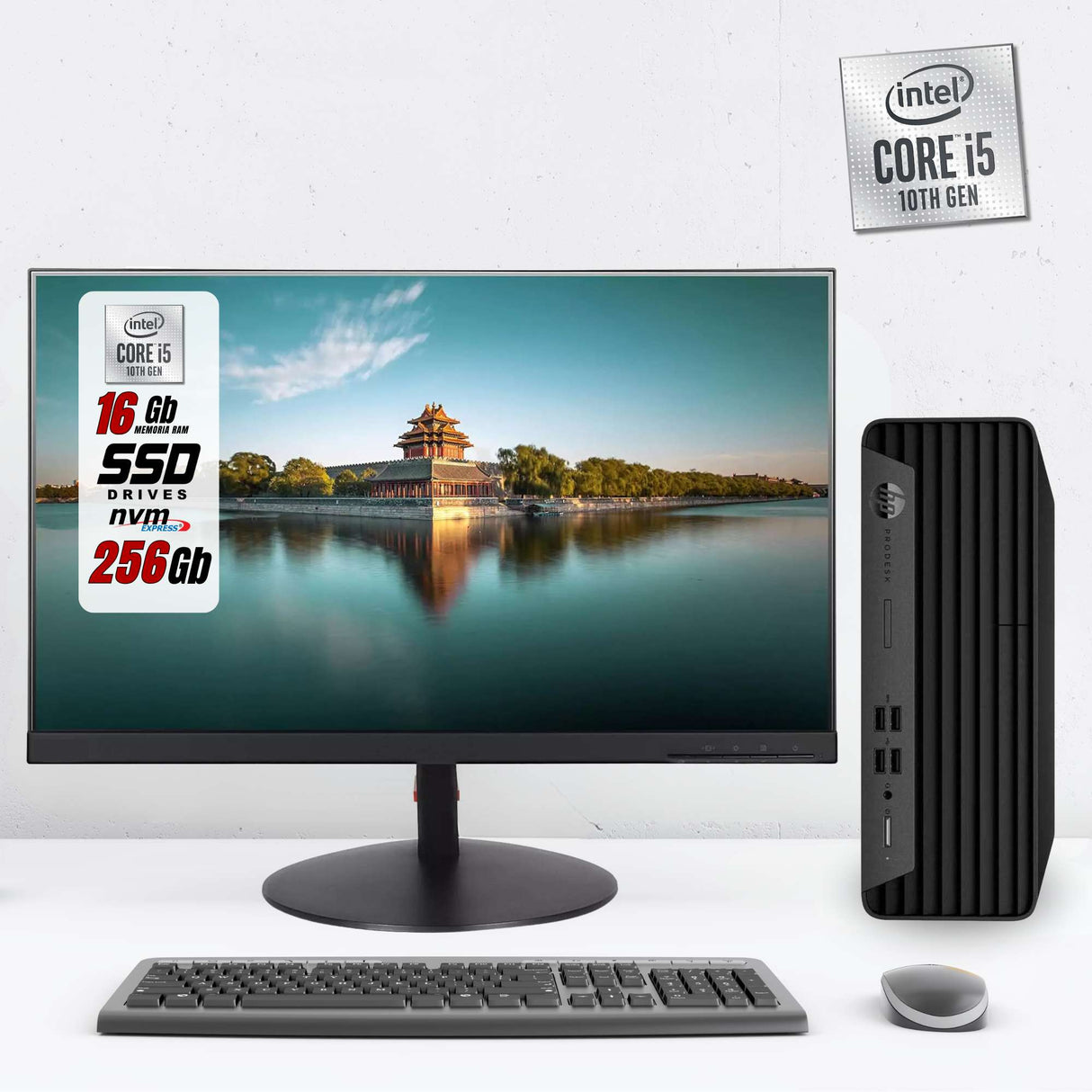 PC Computer Desktop Fisso HP 400 G7 SFF i5-10500 Ram 16GB SSD 256GB 1Gb Win 11
