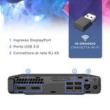 PC Computer Desktop Mini HP 600 G3 i5-7500T Ram 8 GB SSD 256GB Win 11