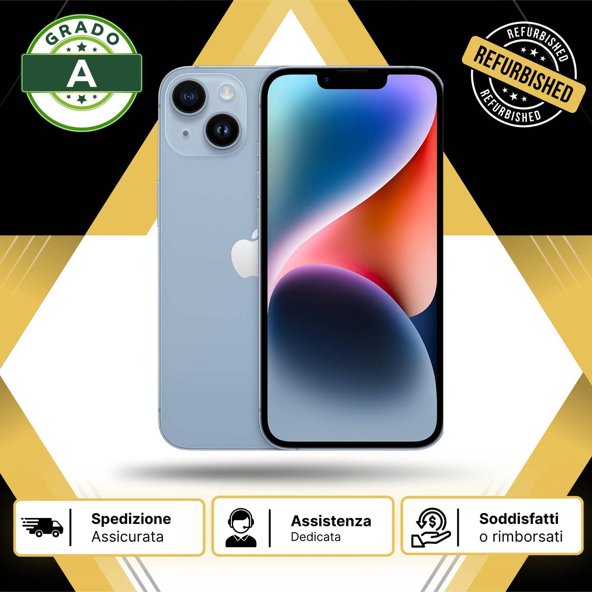 Apple iPhone 14 128Gb Azzurro Ricondizionato - Ottimo