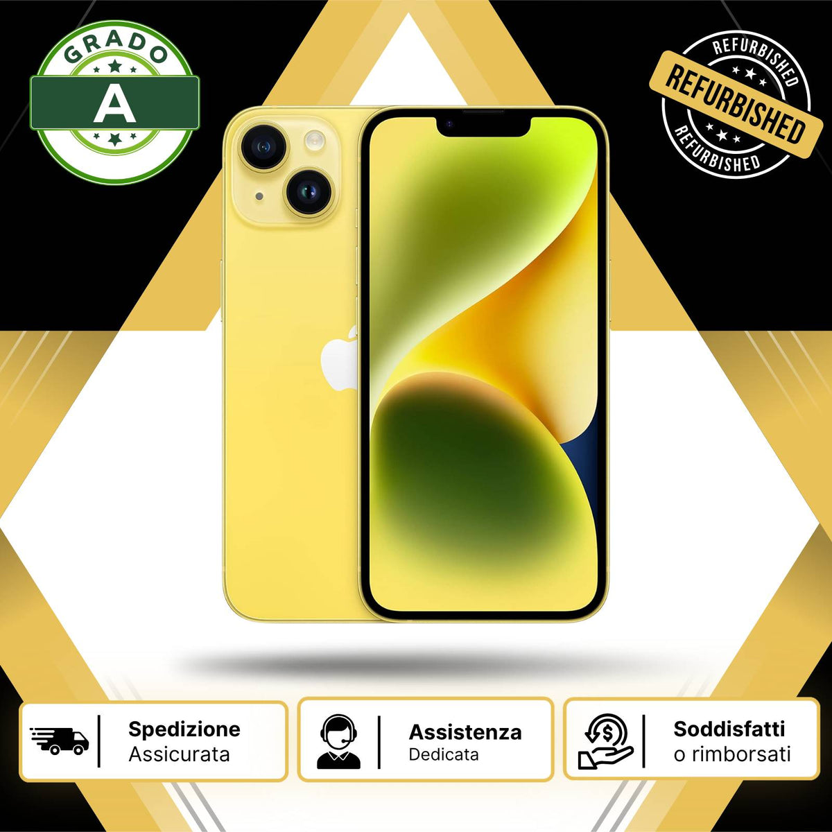Apple iPhone 14 128GB Giallo Ricondizionato - Ottimo
