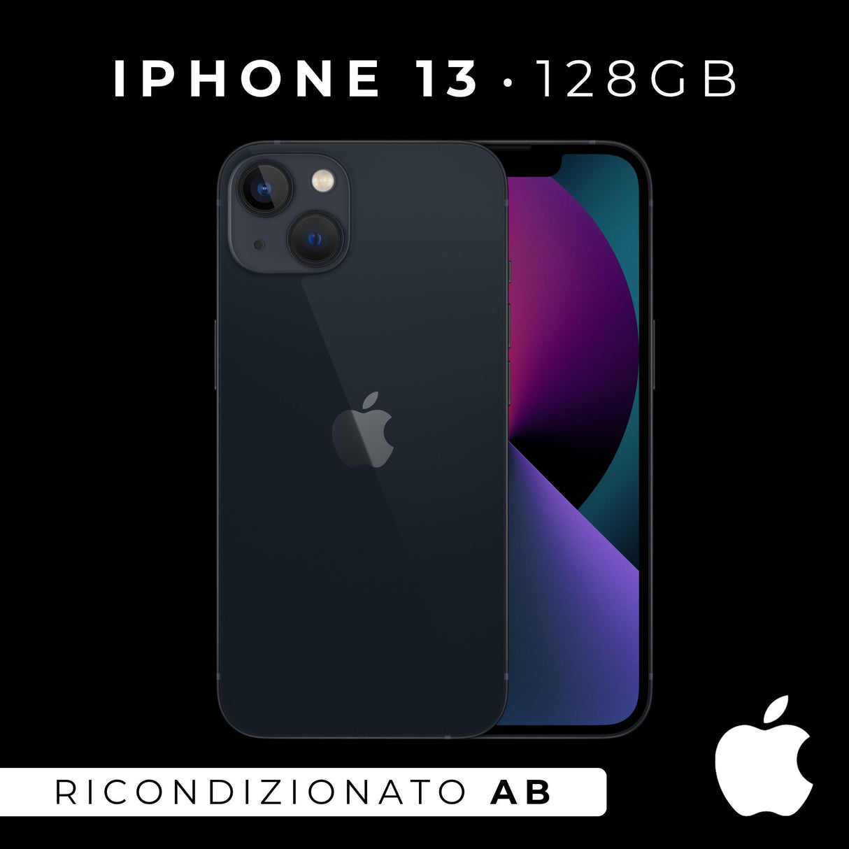 Apple iPhone 13 128GB Mezzanotte Ricondizionato - Buono
