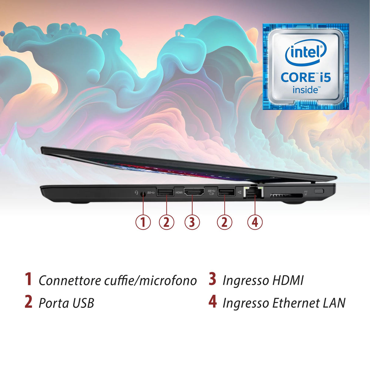 Notebook Pc Portatile Lenovo ThinkPad T470 i5-6200U 14" Ram 16GB SSD 512GB Win 11 Pro