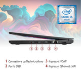 Notebook Pc Portatile Lenovo ThinkPad T470 i5-6200U 14" Ram 16GB SSD 512GB Win 11 Pro