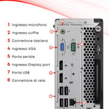 PC Computer Desktop Fisso Lenovo M720S SFF i5-8500 Ram 8GB SSD 256GB Win11 Libre ricondizionato