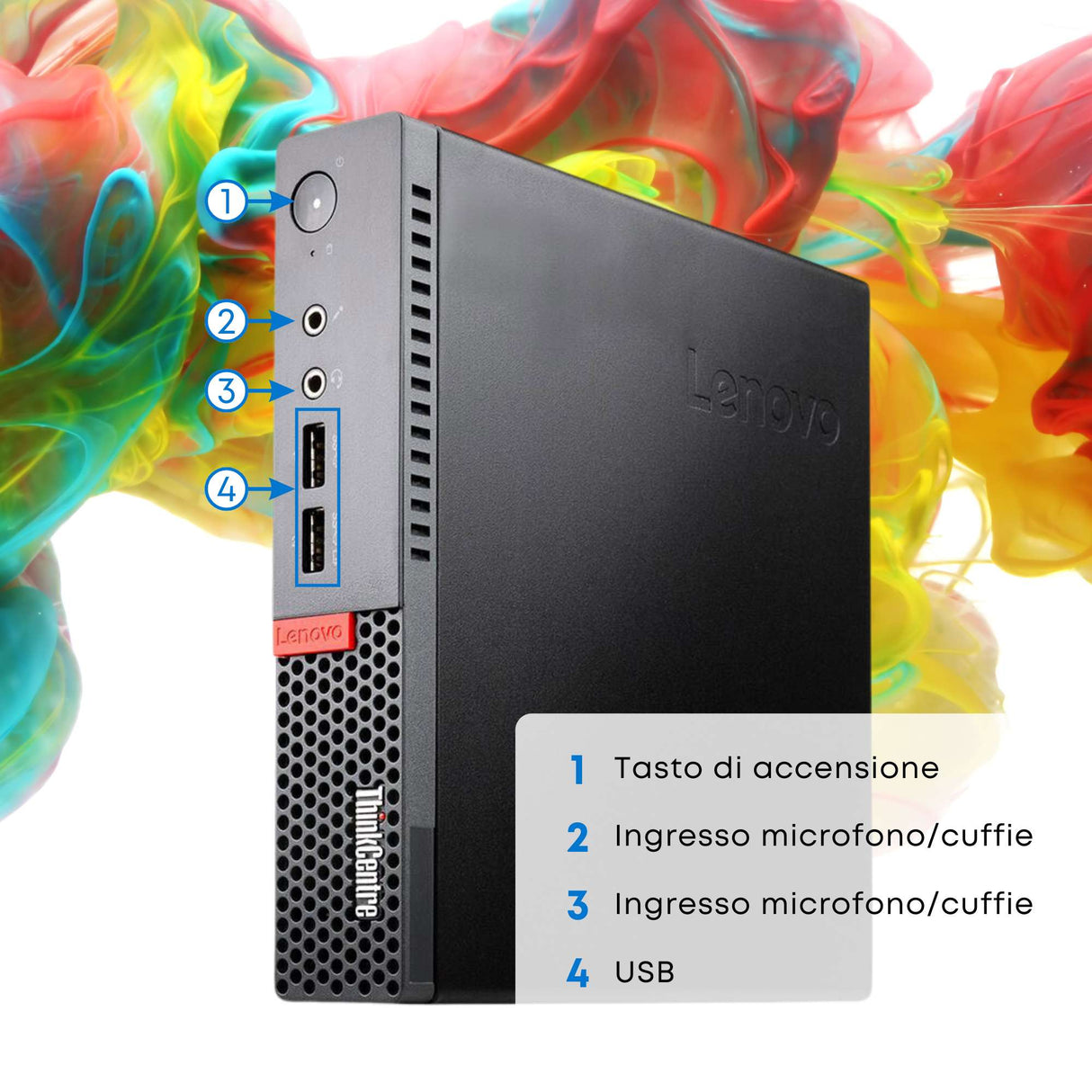 PC Computer Desktop Fisso Lenovo M710Q Tiny i5-6400 Ram 16GB SSD 256GB Win 11 Pro Libre ricondizionato