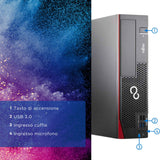 PC Computer Desktop Fisso Fujitsu D957 i7-7700 Ram 8Gb SSD 256Gb Win 11 Pro Libre RICONDIZIONATO