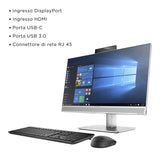 PC Computer All In One HP Eliteone 800 G4 i7-8700 Ram 16Gb SSD 512Gb 24" FHD Win 11 + Mouse e Tastiera