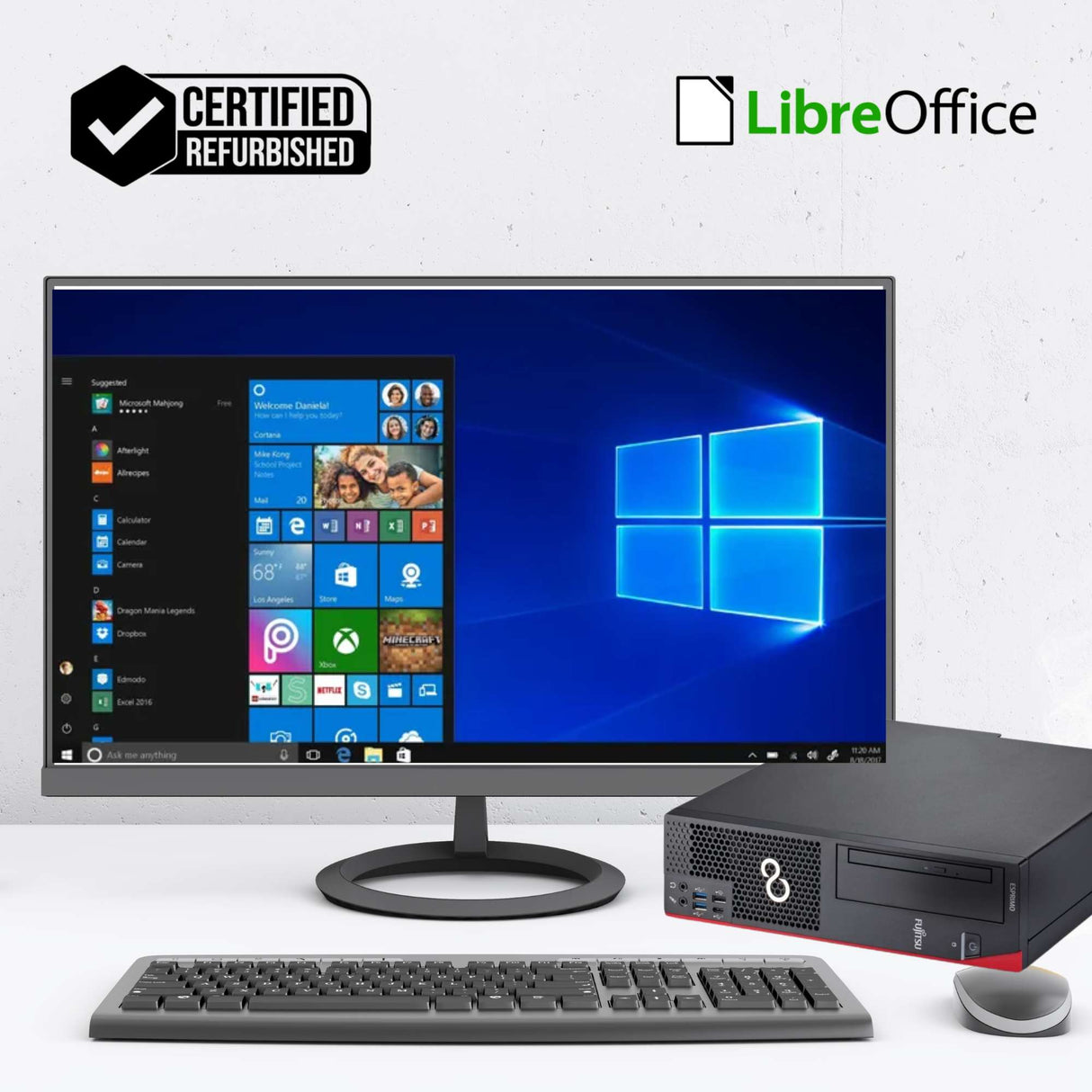 PC Computer Desktop Fisso Fujitsu D957 i7-7700 Ram 8Gb SSD 256Gb Win 11 Pro Libre RICONDIZIONATO