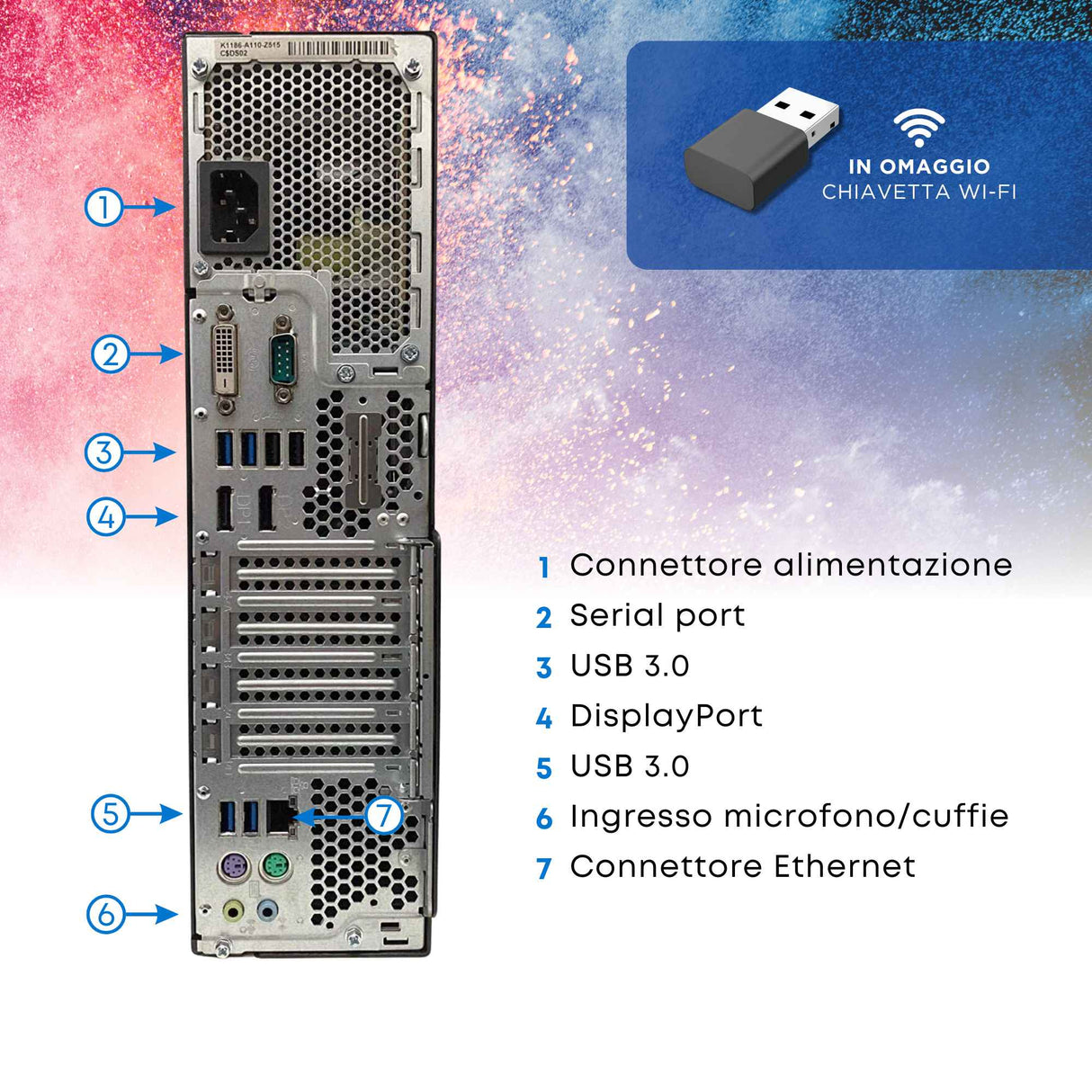 PC Computer Desktop Fisso Fujitsu D957 i7-7700 Ram 8Gb SSD 256Gb Win 11 Pro Libre RICONDIZIONATO