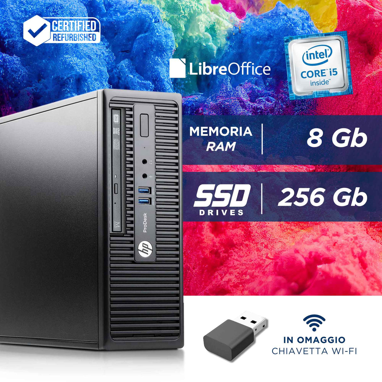 U5X - HP 400 G3 SFF i5-6500T Ram 8GB SSD 256GB W10 Pro Libre
