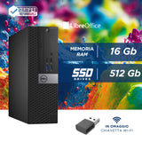 PC Computer Desktop Dell 7040 SFF i7-6700 Ram 16GB SSD 512GB Win 11 Pro Monitor 24" FHD + Mouse + Tastiera