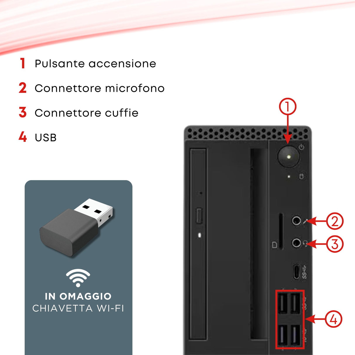 PC Computer Desktop Fisso Lenovo M720S SFF i5-8500 Ram 8GB SSD 256GB Win11 Libre ricondizionato