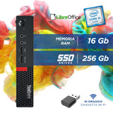 PC Computer Desktop Fisso Lenovo M710Q Tiny i5-6400 Ram 16GB SSD 256GB Win 11 Pro Libre ricondizionato