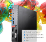 PC Computer Desktop Fisso Lenovo M710Q Tiny i5-6400 Ram 8GB SSD 256GB Win 10 Pro Libre