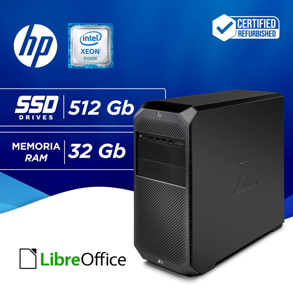 PC Computer Desktop Fisso HP Z4 G4 W-2133 Ram 32GB SSD 512GB Win 11 Pro Tower WorkStation