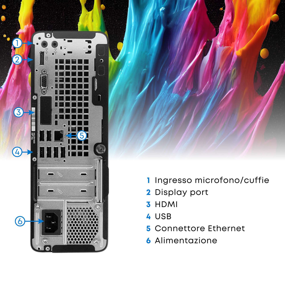 PC Computer Desktop Fisso HP 400 G6 SFF i5-9500 Ram 8GB SSD 256GB Win 11