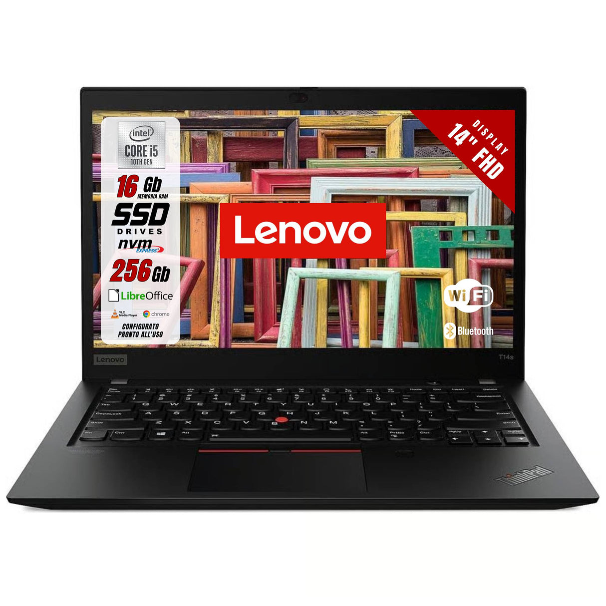 Notebook Pc Portatile Lenovo ThinkPad T14s 14" FHD i5-10310U Ram 16Gb SSD 256Gb Win 11 Pro