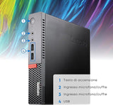 Pc Computer Desktop Fisso Lenovo M920Q Tiny i5-8500T Ram 8GB SSD 256GB Win 11 Pro