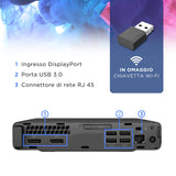 PC Computer Desktop Fisso HP 600 G3 mini i5-6500T Ram 8 GB SSD 256GB Win 11P LIBRE